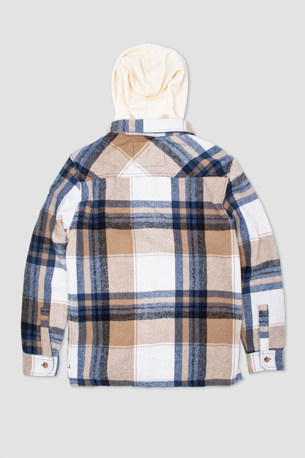 Camisa M/L Flanels Pecker Beige Azul Oscuro