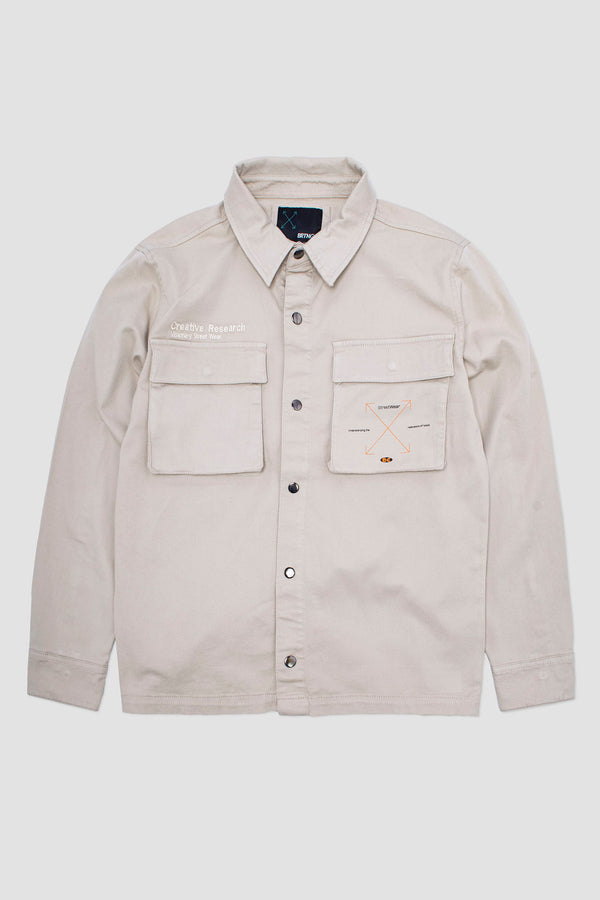 Camisa m/larga flanels beige