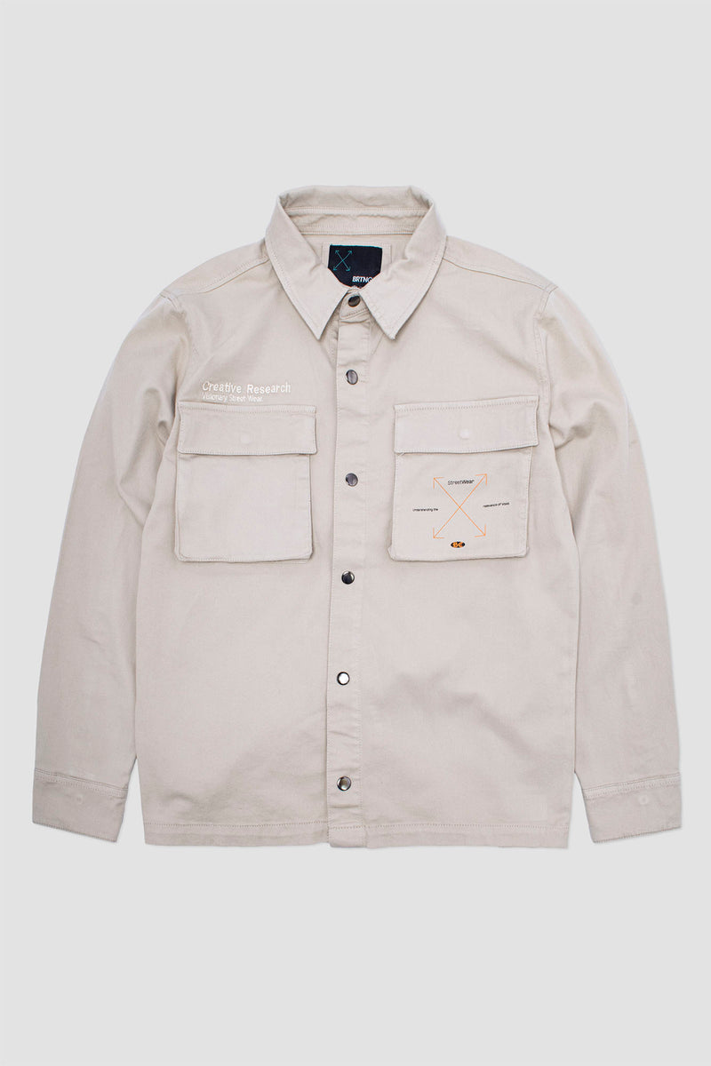 Camisa m/larga flanels beige