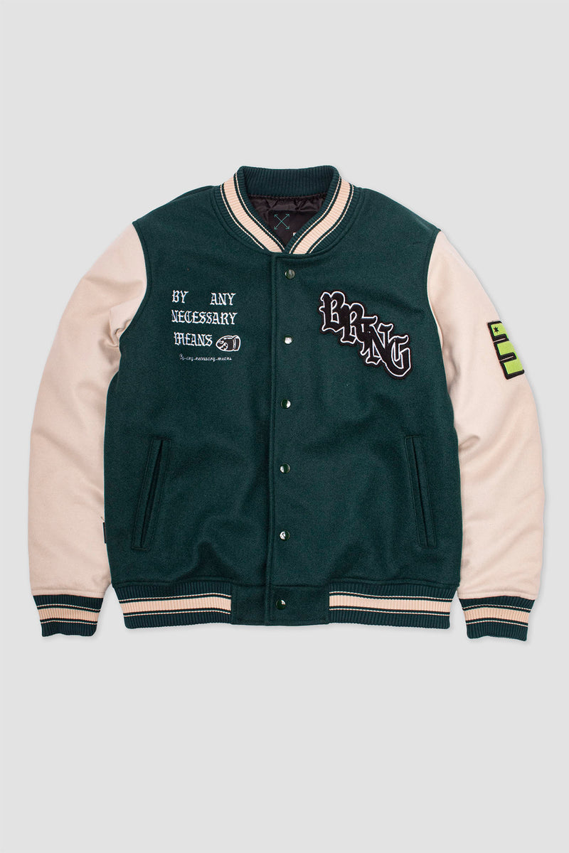 Casaca Varsity Mandra Verde Botella