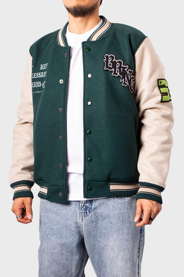 Casaca Varsity Mandra Verde Botella