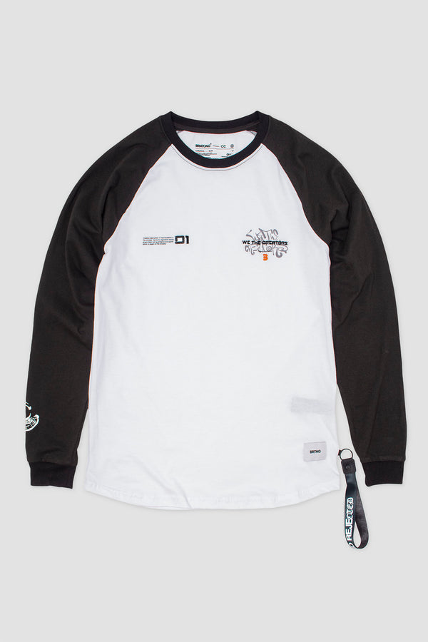 Polo M/L Essential Destruction Blanco y Negro