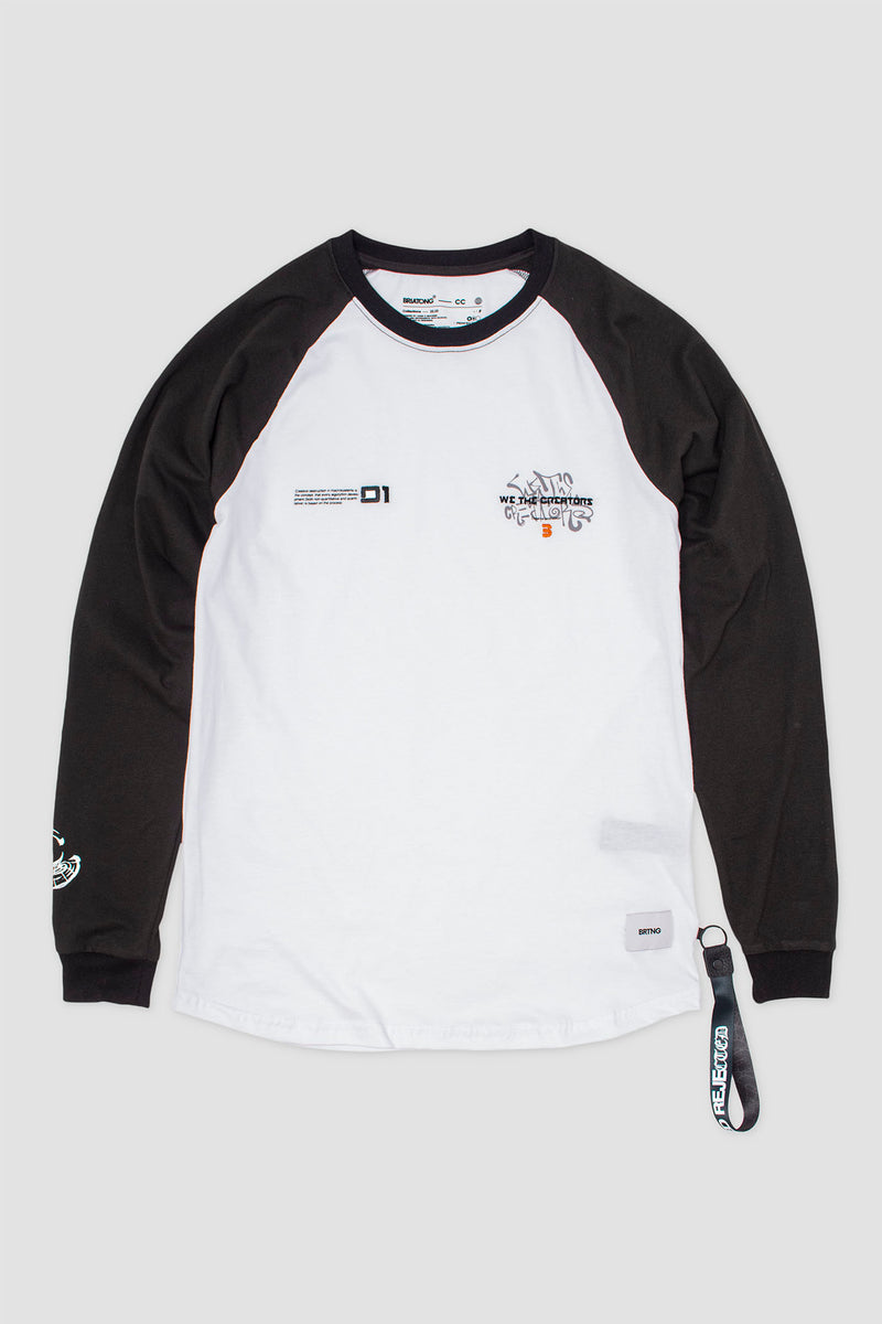 Polo M/L Essential Destruction Blanco y Negro